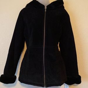 NWT Croft and Barrow Suede Faux Fur Lined Coat